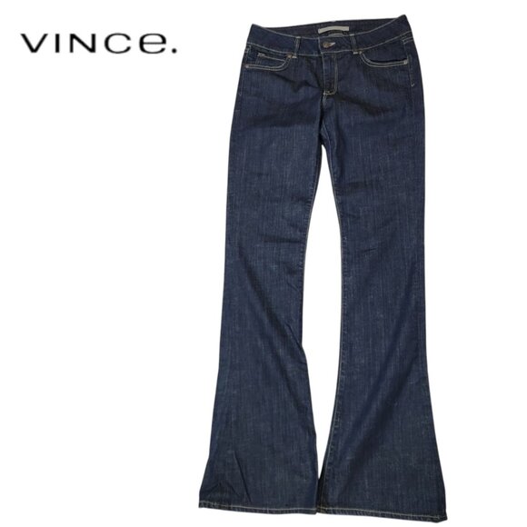 Vince Bootcut Jeans Size 29 Dark Wash Stretch Denim Made in USA - Picture 1 of 10